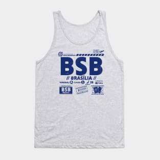 Vintage Brasilia BSB Airport Code Travel Day Retro Travel Tag Tank Top